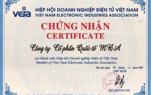 MBA LÀ THÀNH VIÊN ICT DISTRIBUTOR CLUB CỦA HIỆP HỘI DOANH NGHIỆP ĐIỆN TỬ VN-VEIA